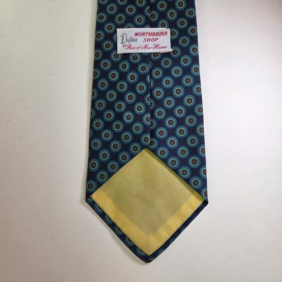 Vintage Dayton's Northbriar Shop Tie by Reis Green Medallion 4"x55.5" USA - Picture 6 of 8
